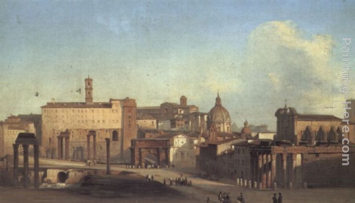 A View Of The Forum painting - Ippolito Caffi A View Of The Forum art painting